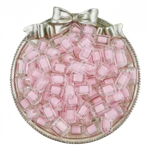12mm perles cylindre acrylique rose interieure perles en vrac bijoux bracelet DIY make