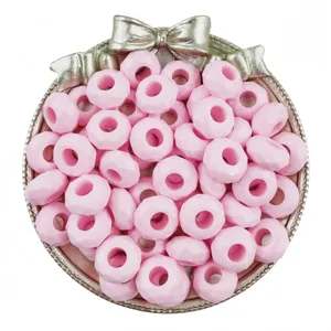 Perles d'abaque facettées en acrylique rose 14mm perles de roue en vrac pour bijoux DIY