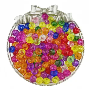 Perles rondelles facettées en acrylique coloré pour fabrication de bijoux bracelets