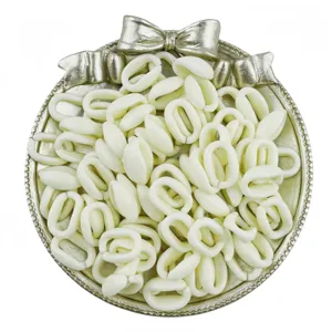 Maillons de chaîne ouverts en acrylique blanc, accessoires DIY bracelet 10x16mm, gros plan.
