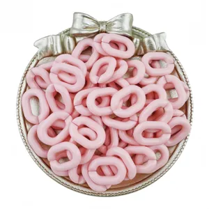 Acryl Kettenringe für DIY Schmuckherstellung, 14x20mm rosa offene Glieder Taschenketten Zubehör.