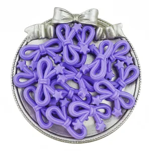 Acrylic star bow beads detail view, perfect for DIY handmade bracelets and jewelry making accessories.