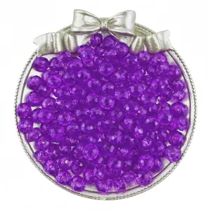 8mm violet acrylique a facettes rondelle perles en vrac pour fabrication de bijoux diy