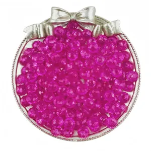 perles rondelles facetees en acrylique 8mm perles roses pour fabrication de bijoux diy
