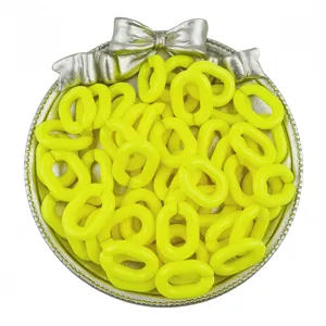 14x20mm acryl offene ringe kette diy schmuck herstellung zubehör leuchtend gelb teile