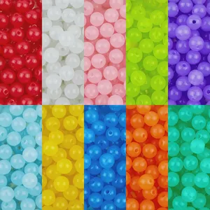 Acrylic Jelly Round Beads Loose Beading Material For DIY Bracelet Jewelry Accessories Making