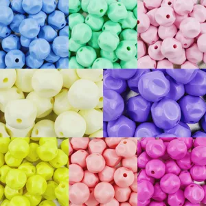 16mm acrylic faceted round beads bulk for DIY handmade bracelets hair ties accessories crafts.