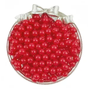 Acrylic jelly round beads red loose beads DIY bracelet jewelry making accessories detail