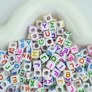 Acrylic square letter beads 6x6mm colorful alphabet beads for DIY jewelry making crafts