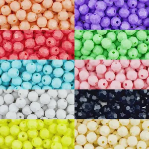 8mm faceted acrylic beads colorful rhombus DIY jewelry making craft supply accessories