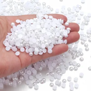 Perles Demi-Rondes Plates en Perle Artificielle ABS Pour Artisanat DIY Décoration Nail Art