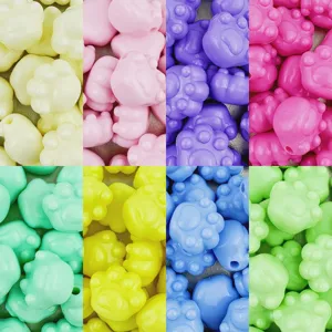Acrylic Cat Paw Shape Loose Beads Cute Animal Design DIY Jewelry Making Accessories For Bracelet Necklace Crafting
