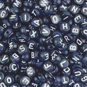 Black And White Acrylic Letter Beads Alphabet Loose Beads For DIY Friendship Bracelets Jewelry Making Supplies