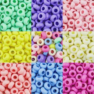 13mm acrylic large hole abacus beads for DIY keychains bracelets jewelry making accessories.