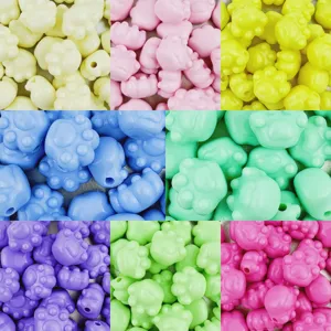 18x16mm acrylic cat paw beads colorful loose beads for diy handmade bracelets necklaces