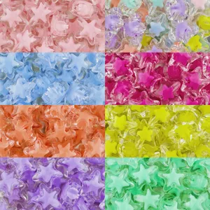 15mm acrylic star beads loose bead DIY jewelry making accessories multicolored close up details