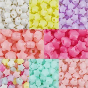 Colorful 14mm acrylic jelly star beads for DIY handmade bracelets jewelry accessories bulk pack.