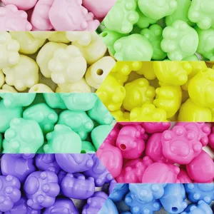 Acrylic cat paw beads for DIY handmade bracelets necklaces jewelry making supplies 18x16mm