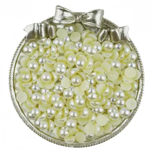 Perles d'imitation ABS demi-rondes à dos plat perles en vrac pour accessoires faits à la main