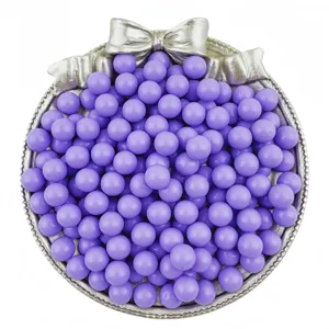 Purple acrylic round loose beads detail shot, smooth surface without hole for DIY crafts jewelry making accessories