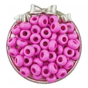 13mm pink acrylic large hole abacus wheel loose beads for DIY handmade bracelets and keychains