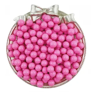 Pink acrylic round beads solid color holeless DIY jewelry making accessories bowl display