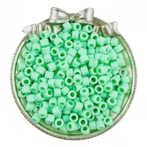 6x5mm acrylic barrel beads mint green cylinder craft beads for handmade DIY jewelry bracelets.
