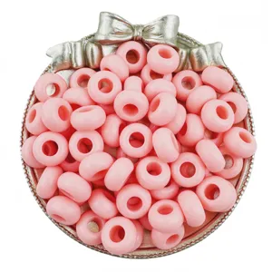 13mm pink acrylic large hole abacus beads wheel loose beads for DIY jewelry making accessories.