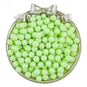 Green acrylic round beads detail view for DIY handmade jewelry accessories making crafts.