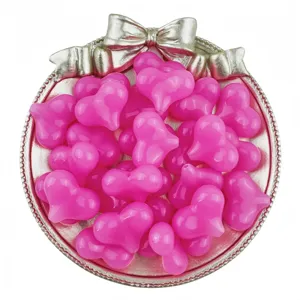 Pink jelly heart acrylic loose beads DIY handmade jewelry accessories bracelet making charm