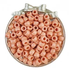 6x9mm pony beads bulk light pink barrel beads for hair braiding DIY craft jewelry making
