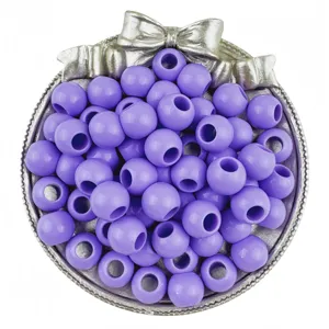 Purple acrylic large hole round loose beads for DIY jewelry making handmade bracelets accessories