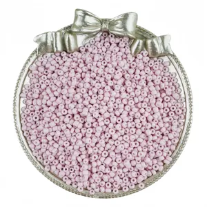 Pink glass seed beads for DIY handmade bracelets, necklaces, and jewelry accessories.