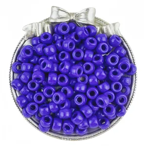 Purple pony beads 6x9mm large hole barrel beads for hair braiding DIY jewelry crafting