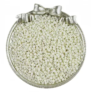 Glass seed beads 2-4mm opaque cream white round beads for DIY handmade bracelets necklaces jewelry.