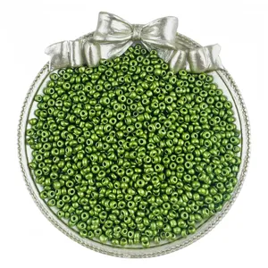 Glass seed beads for DIY jewelry making, small loose beads in decorative tray accessory