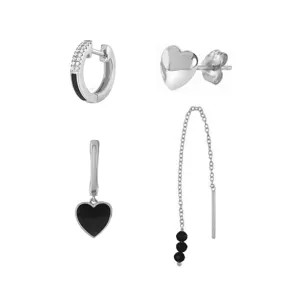 Set zilveren oorbellen hart mode vrouw trendy dagelijks cadeau stijlvol mooi sieraad