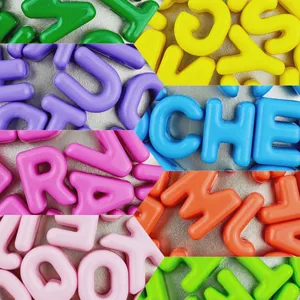 Bunte 20mm Acryl Alphabet Buchstaben Perlen für DIY Schmuckherstellung Schuhanhänger.