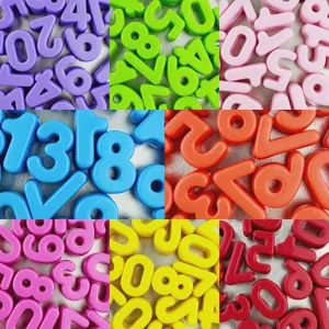 Colorful acrylic number charms beads DIY handmade jewelry accessories craft supplies