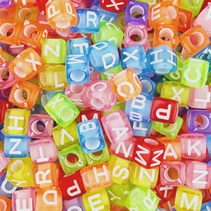 Colorful Acrylic Square Letter Beads Alphabet Loose Beads For DIY Jewelry Making And Handmade Crafts Design