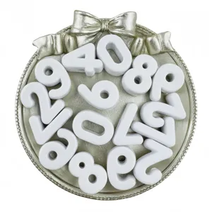 White acrylic number beads set DIY jewelry accessories 20mm digital charms for crafts