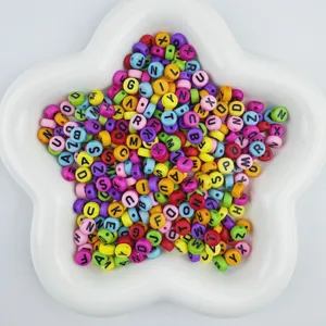 Acrylic letter beads 4x7mm colorful alphabet loose beads for DIY friendship bracelets jewelry making