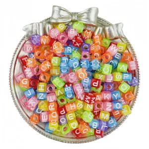 6x6mm acrylic square letter beads colorful transparent cube alphabet beads diy jewelry accessories