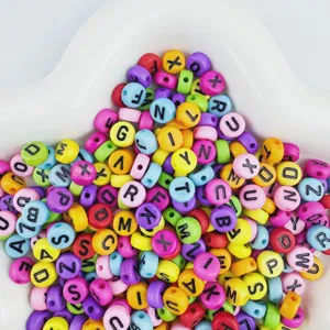 Acrylic alphabet letter beads 4x7mm colorful loose beads DIY friendship bracelet jewelry making accessories