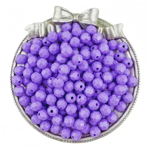 8mm acrylic faceted beads purple diamond shaped loose beads for DIY handmade jewelry making accessories