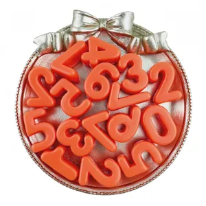Acrylic number beads detail view, 20mm DIY shoe charms and jewelry accessories display.
