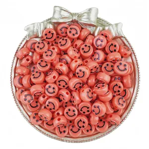6x10mm acrylic smiley face beads loose beads for DIY bracelet jewelry making accessories