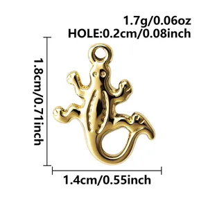 Colgante de gecko de oro de acero inoxidable accesorio de joyería DIY para collar