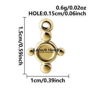 Edelstahl Sonnen Anhänger Lünette 18k vergoldet DIY Schmuck Zubehör Komponente.