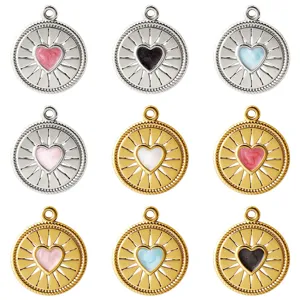 Ciondolo a Forma di Cuore Traforato Bohemien Ciondoli in Smalto di Acciaio Inossidabile per Fai da Te Collana Bracciale Accessori Donna Gioielli